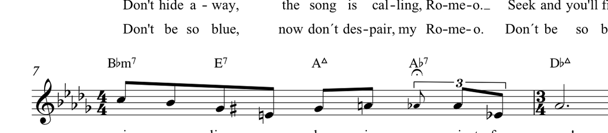 An excerpt of the sheet music for Don't Be So Blue