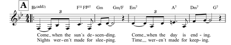 A small excerpt of the sheet music for Hours Of Ours