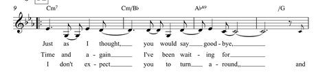 A small excerpt of the sheet music for Love Is A Time Of Year