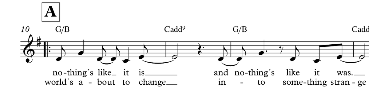 An excerpt of the sheet music for Month of May