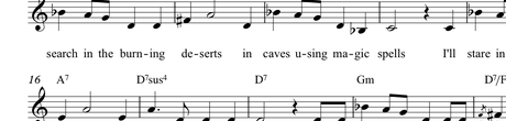 A small excerpt of the sheet music for My Treasure