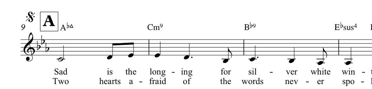 An excerpt of the sheet music for Silence