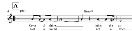 A small excerpt of the sheet music for Snow