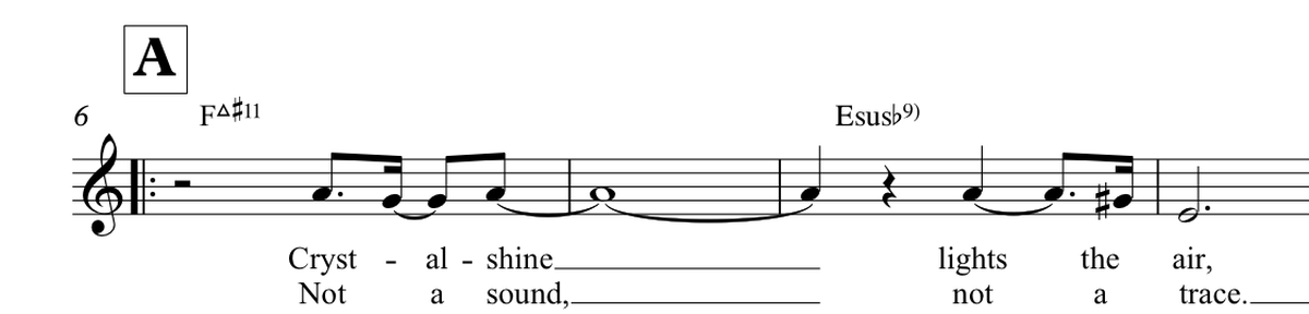 An excerpt of the sheet music for Snow