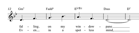 A small excerpt of the sheet music for The Beauty Of Sadness