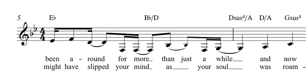 An excerpt of the sheet music for Time To Go