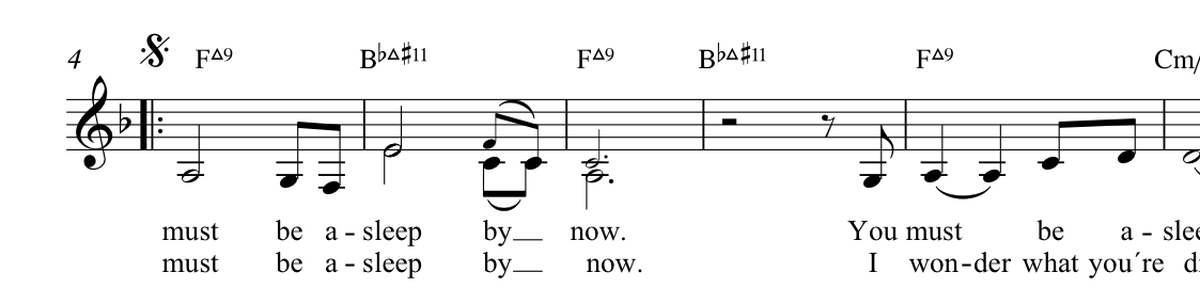 An excerpt of the sheet music for Waiting For Dawn